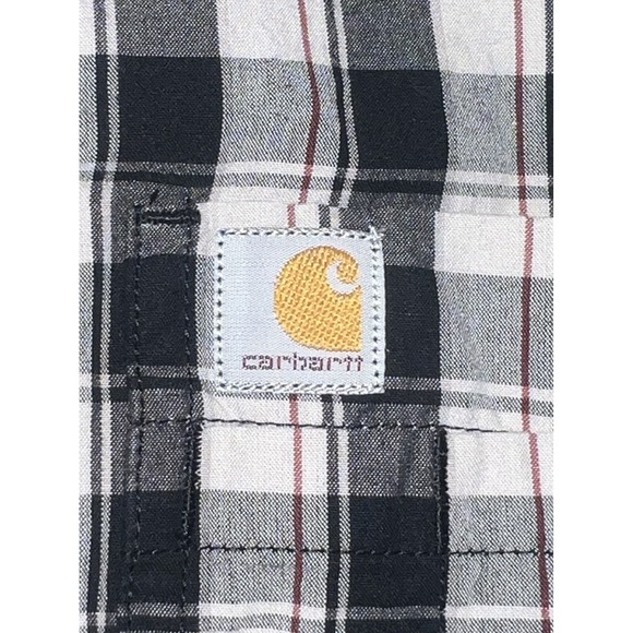 Carhartt Relaxed Fit Short Sleeve Button Down Plaid Shirt Men's Size 2XL - Picture 16 of 16